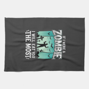 Zombie ich werde dich essen Halloween-Design_1 Geschirrtuch