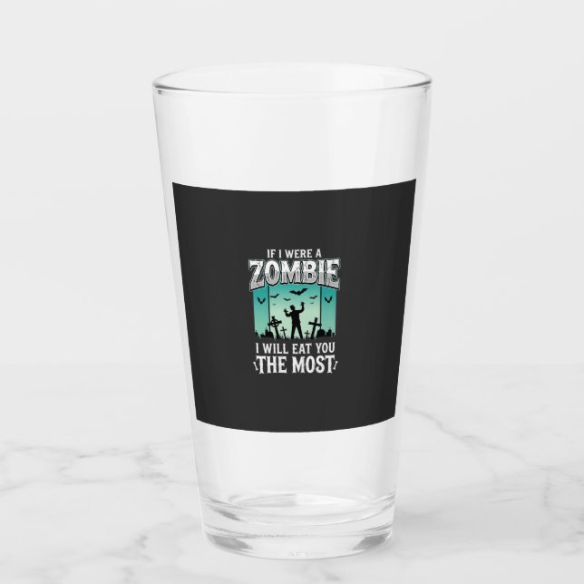 Zombie ich werde dich essen Halloween-Design_1 Glas (Vorderseite)