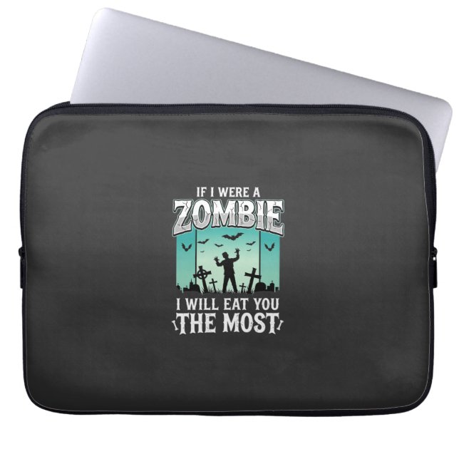 Zombie ich werde dich essen Halloween-Design_1 Laptopschutzhülle (Vorderseite)