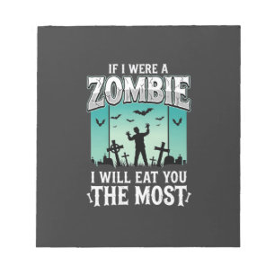 Zombie ich werde dich essen Halloween-Design_1 Notizblock