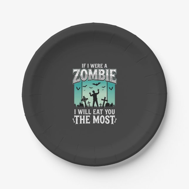 Zombie ich werde dich essen Halloween-Design_1 Pappteller (Vorderseite)