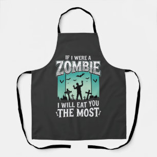 Zombie ich werde dich essen Halloween-Design_1 Schürze