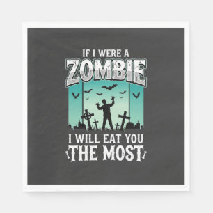 Zombie ich werde dich essen Halloween-Design_1 Serviette