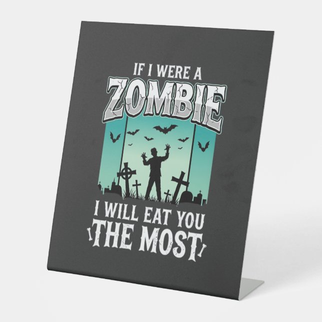 Zombie ich werde dich essen Halloween-Design_1 Sockelschild (Vorderseite)