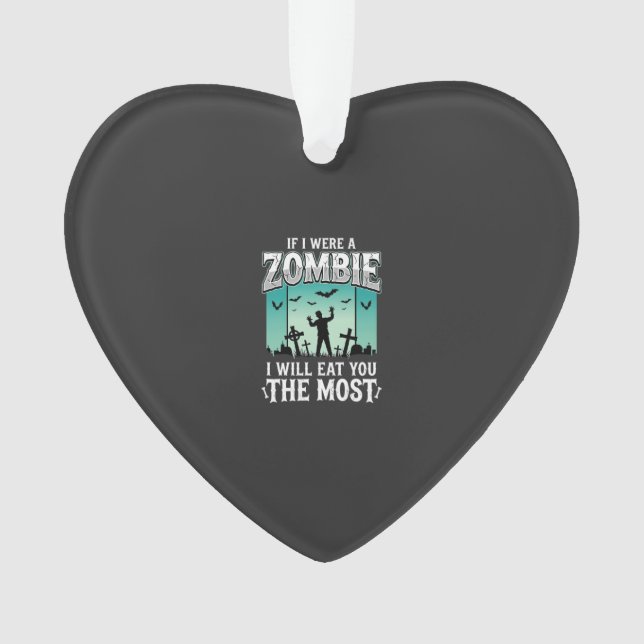 Zombie ich werde dich Halloween-Design_1 essen Ornament (Vorderseite)