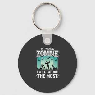 Zombie ich werde dich Halloween-Design_1 essen Schlüsselanhänger