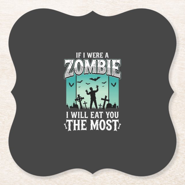 Zombie ich werde dich Halloween-Design_1 essen Untersetzer (Vorderseite)