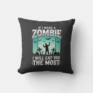 Zombie ich werde dich Halloween-Design essen_1 Kissen