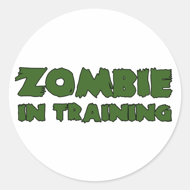 Zombie in der Ausbildung Runder Aufkleber (Vorderseite)