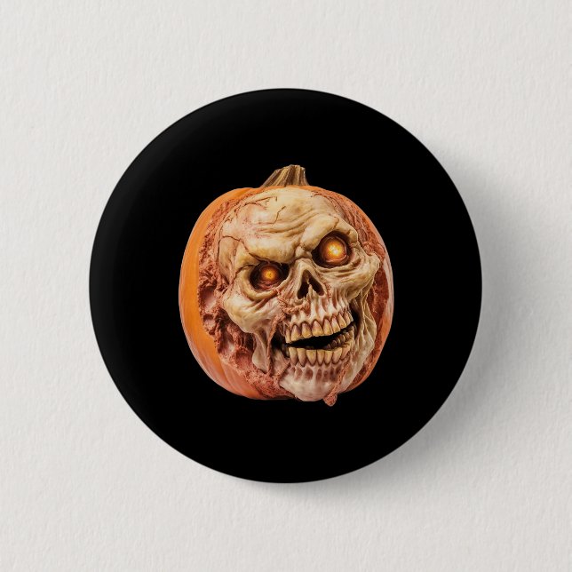 Zombie Inspiriert Horror Pumpkin Funny Halloween Button (Vorderseite)