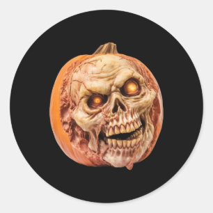 Zombie Inspiriert Horror Pumpkin Funny Halloween Runder Aufkleber
