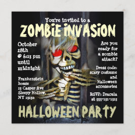 Zombie Invasion Halloween-Party Einladung