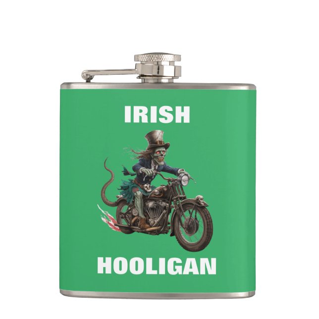Zombie Irish Hooligan Flask Flachmann (Vorderseite)