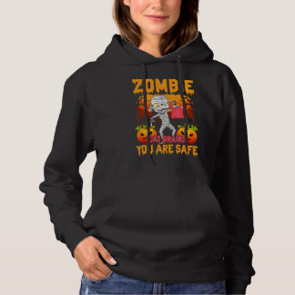 Zombie isst Gehirne Du bist sicher Gruseliger Kürb Hoodie