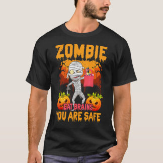 Zombie isst Gehirne Du bist sicher Gruseliger Kürb T-Shirt