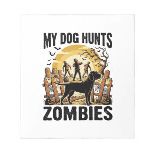 Zombie-Jagdhund Vintage-Halloween-Shirt_1 Notizblock