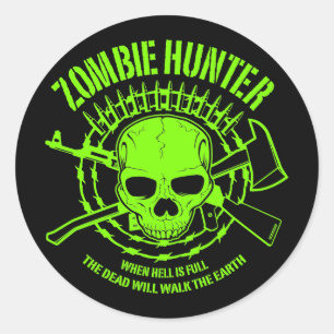 Zombie-Jäger-Aufkleber Runder Aufkleber