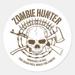 Zombie-Jäger-Aufkleber Runder Aufkleber