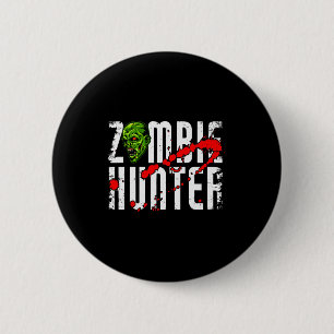 Zombie-Jäger _ Halloween-Bekleidung Lustiges Hallo Button