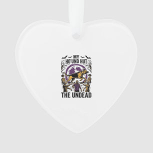 Zombie-Jäger-Hund Halloween Vintage-Stich-Shirt Ornament