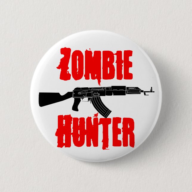 Zombie-Jäger-Knopf Button (Vorderseite)