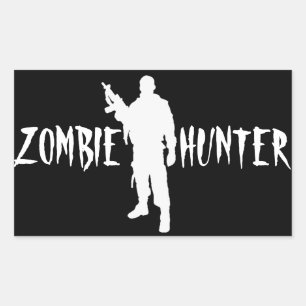 ZOMBIE JÄGER -Sticker Rechteckiger Aufkleber