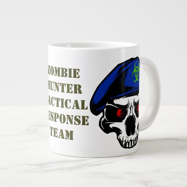 Zombie-Jäger-taktische Warteteam-Tasse Jumbo-Tasse (Vorderseite Rechts)