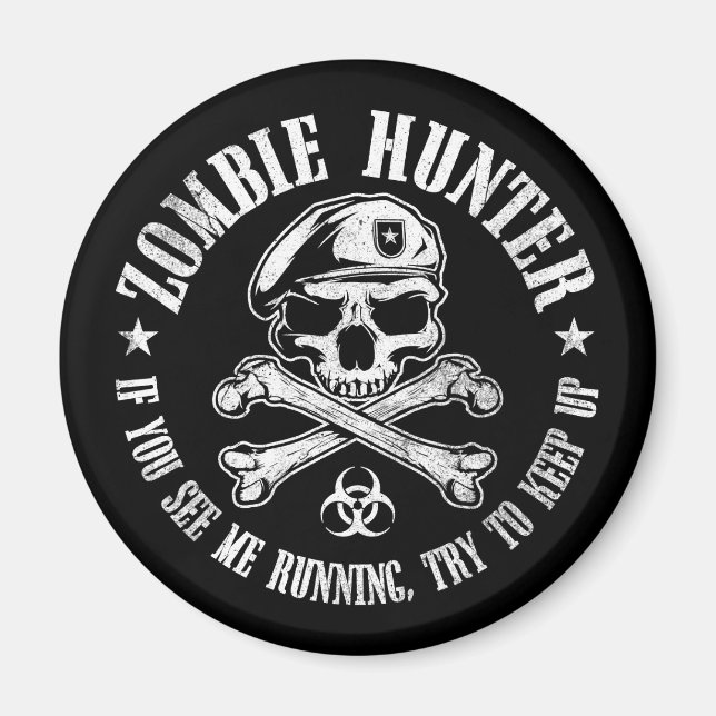 Zombie-Jäger untot tot Magnet (Vorne)