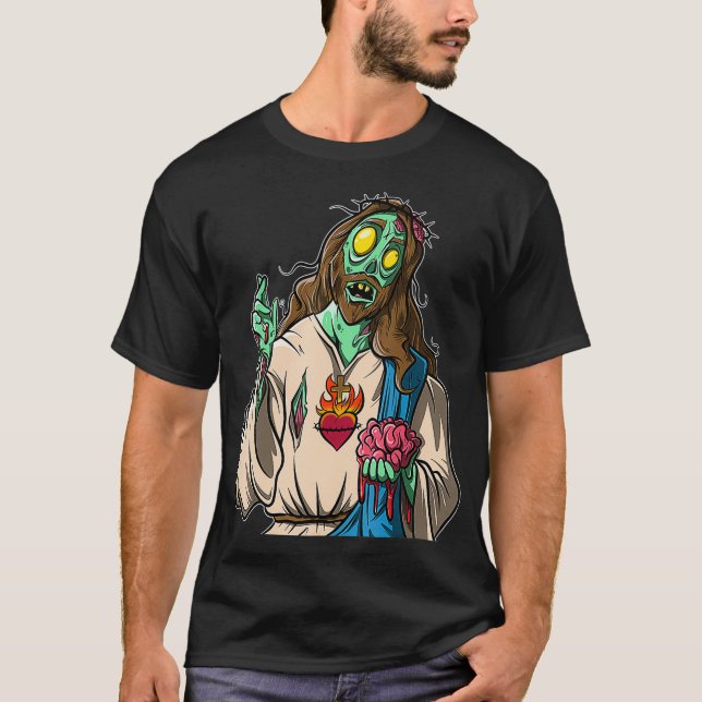 Zombie Jesus Halloween T-Shirt (Vorderseite)