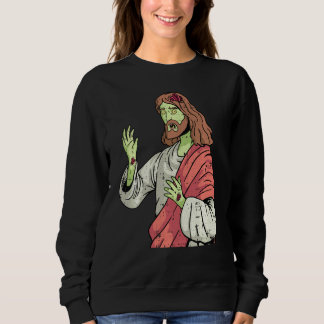 Zombie Jesus Lazy Halloween Kostüm Christlich Sweatshirt