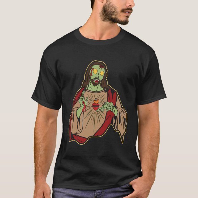 Zombie Jesus Risen Easter Sunday Religous Christ J T-Shirt (Vorderseite)