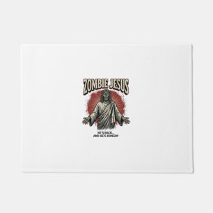 Zombie-Jesus-Vintage-Stichzeichnung Lustiges-Shirt Fußmatte