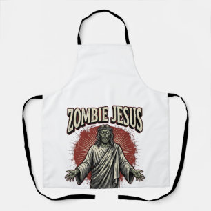 Zombie-Jesus-Vintage-Stichzeichnung Lustiges-Shirt Schürze