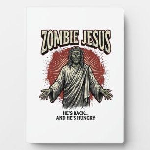 Zombie Jesus Vintage-Stichzeichnung Lustiges T-Shi Fotoplatte