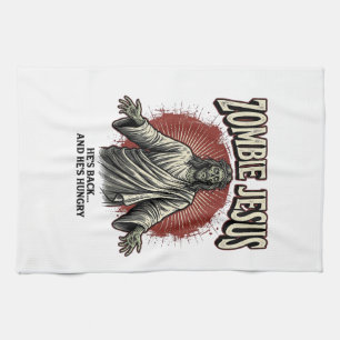Zombie Jesus Vintage-Stichzeichnung Lustiges T-Shi Geschirrtuch