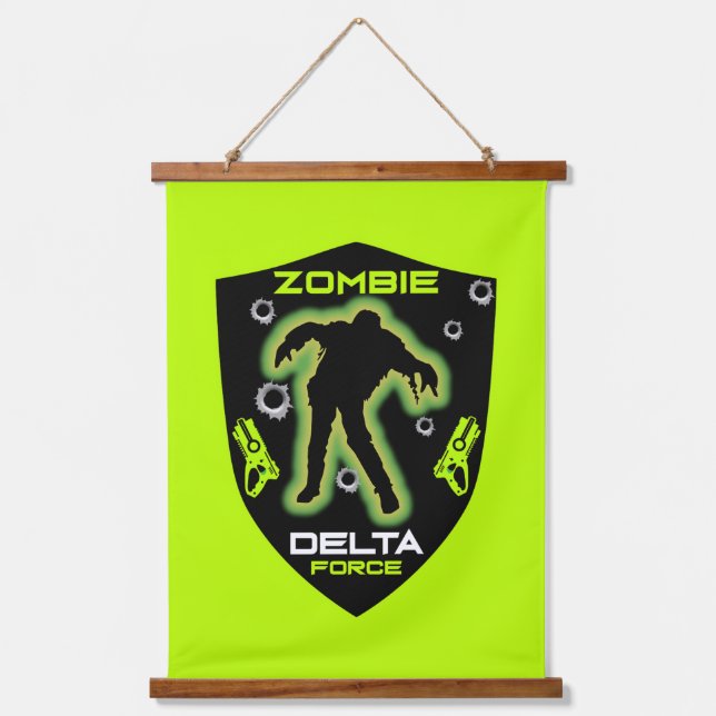 Zombie Jungen Wandteppich Mit Holzrahmen (Vorderseite)