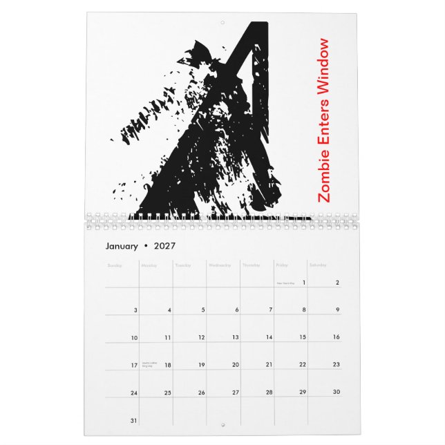 Zombie-Kalender.  Können Sie sie identifizieren? Kalender (Jan 2027)
