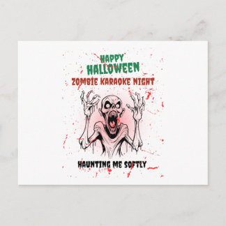 Zombie Karaoke Night – Funny Halloween Party Feiertagspostkarte