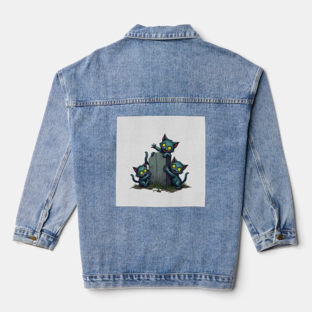 Zombie-Kätzchen-Aufstand Jeansjacke (Rückseite)