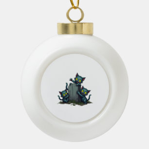 Zombie-Kätzchen-Aufstand Keramik Kugel-Ornament