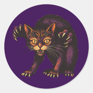 Zombie-Katze Lustige Gruselige Niedliche Undead-Ki Runder Aufkleber