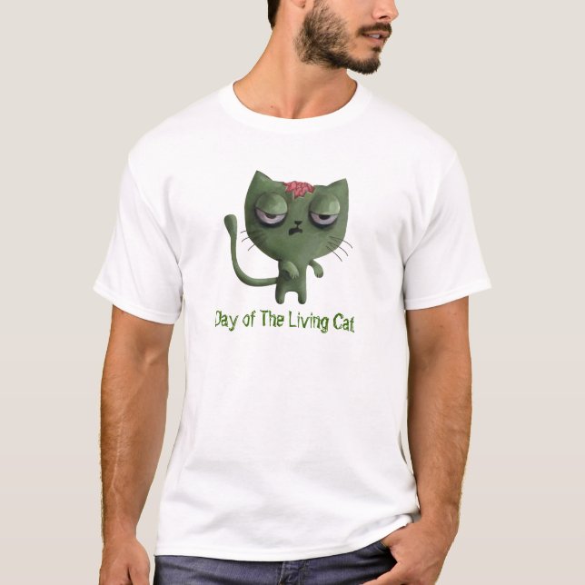 Zombie-Katze T-Shirt (Vorderseite)