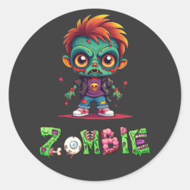 Zombie Kid - Ash Runder Aufkleber