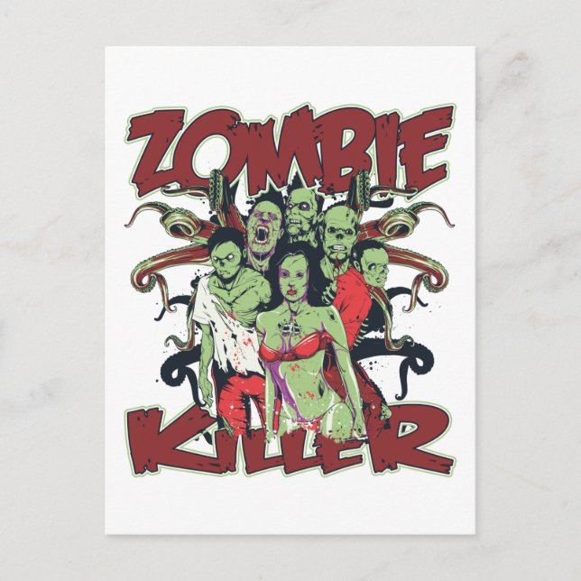 Zombie Killer Postkarte (Vorderseite)