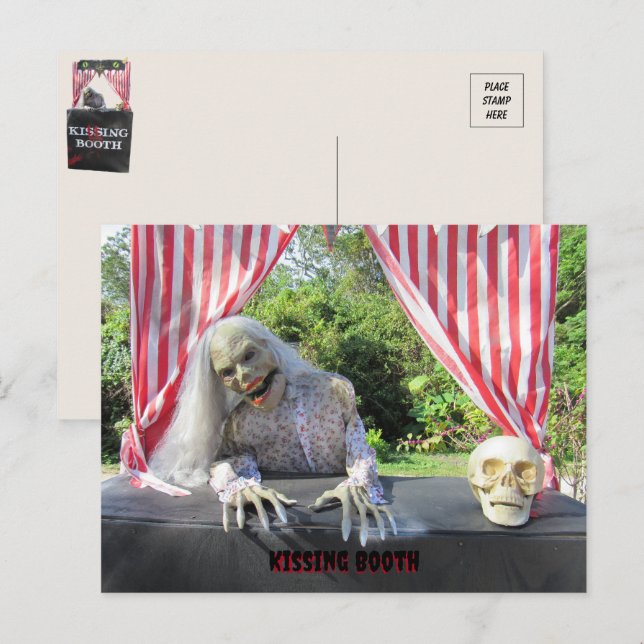 Zombie Kissing Booth Postcard Postkarte (Vorne/Hinten)