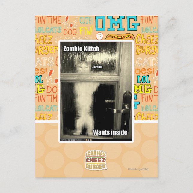 Zombie Kitteh Postkarte (Vorderseite)
