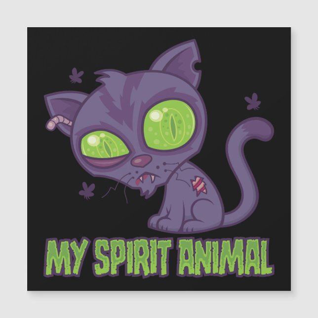 Zombie Kitten Is My Spirit Animal Magnetkarte (Vorderseite)