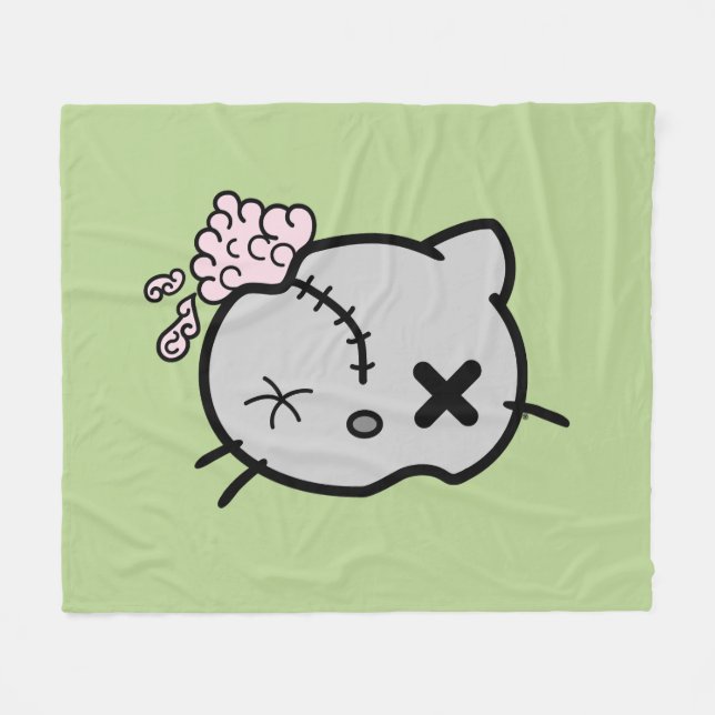 Zombie Kitty Fleecedecke (Vorderseite (Horizontal))