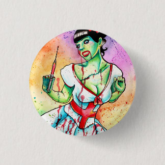 Zombie-Krankenschwester-Button herauf Mädchen Button