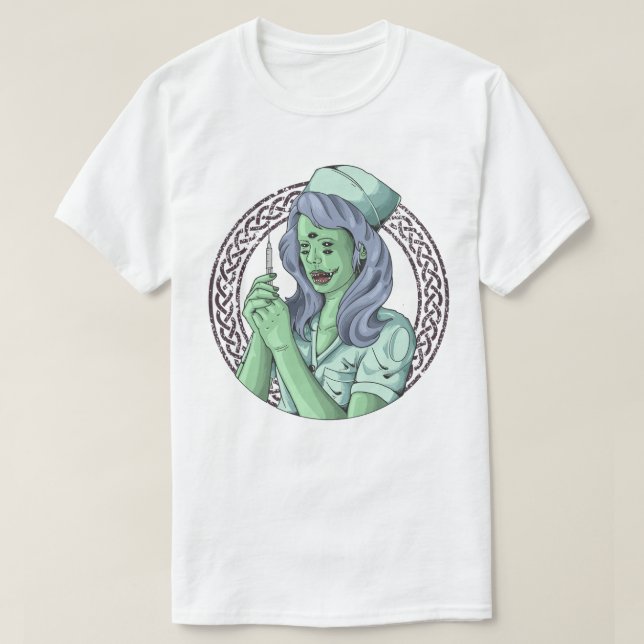 Zombie Krankenschwester T - Shirt (Design vorne)